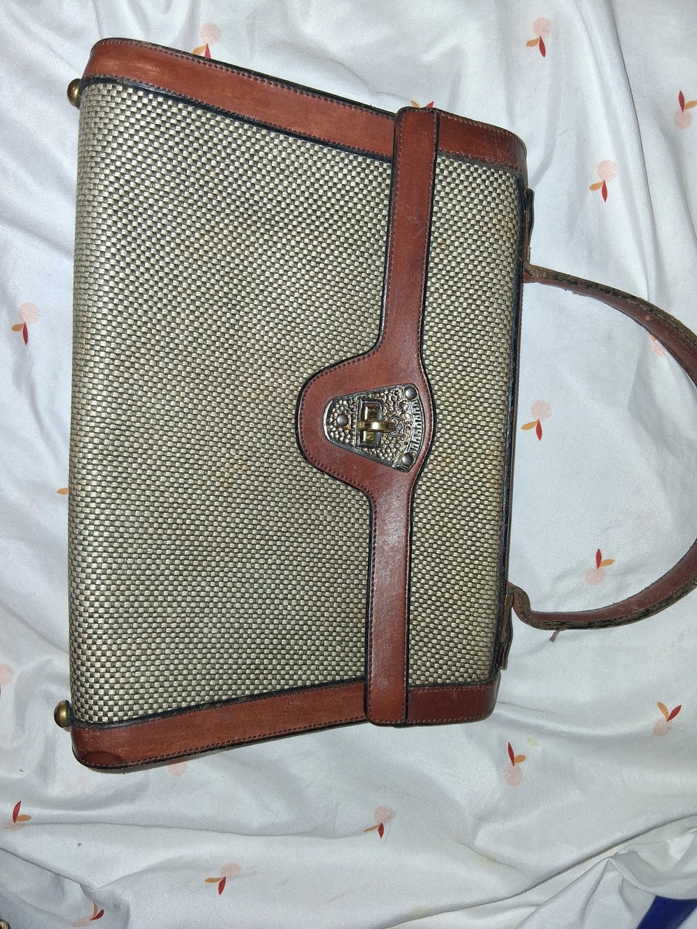 Very Rare 1960s John Romain Woven Tweed Satchel In Perfect Condition.